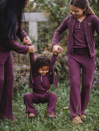 Ribbed Bamboo Lounge Pants ~ Plum