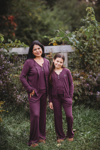 Women's Ribbed Bamboo Lounge Pants ~ Plum