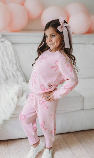 Rosy Ribbon Sweater Pants