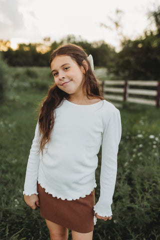 Vanilla Heart Pointelle Shirt