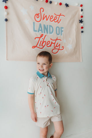 *PREORDER* Athletic Polo - Red, White, Boom