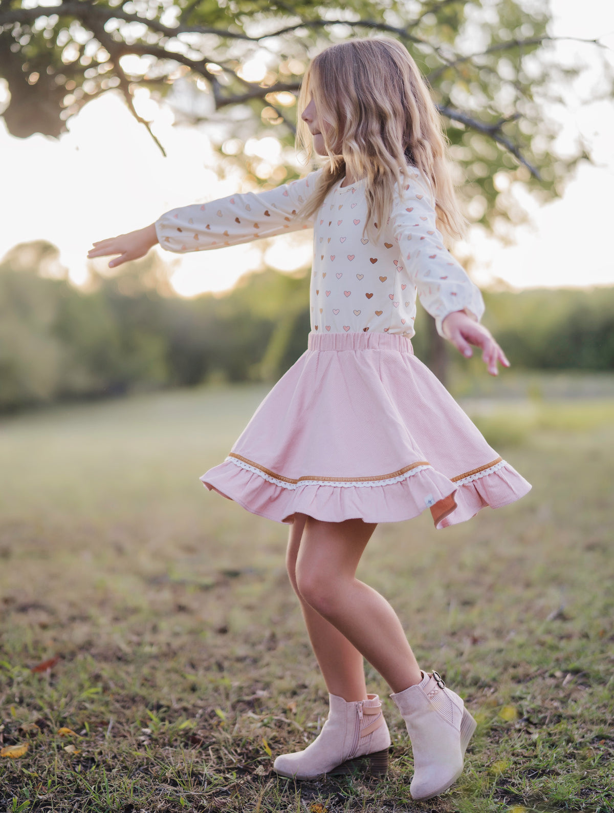 Autumn Rose Corduroy Skort