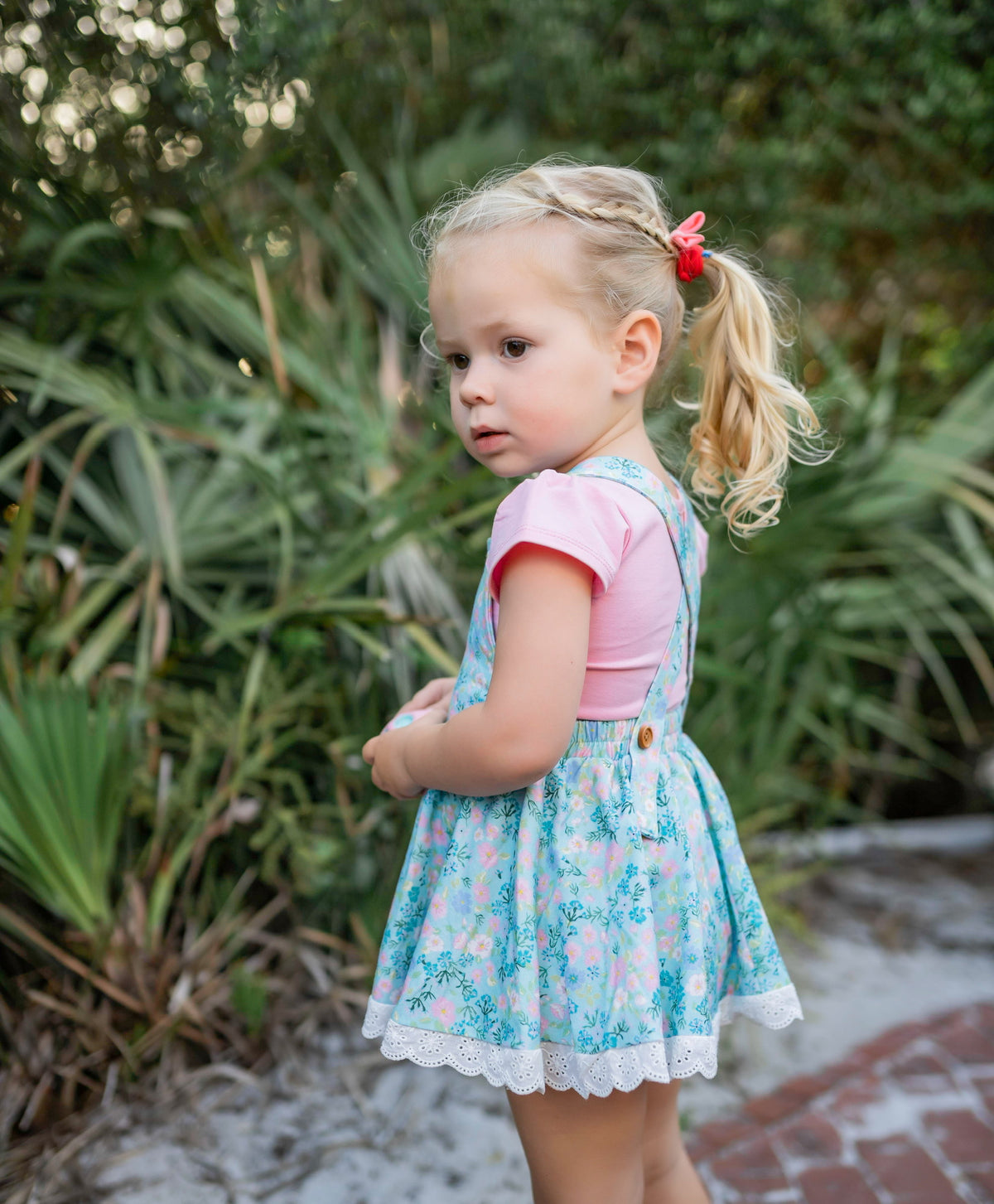 Summertime Blues Skirted Romper