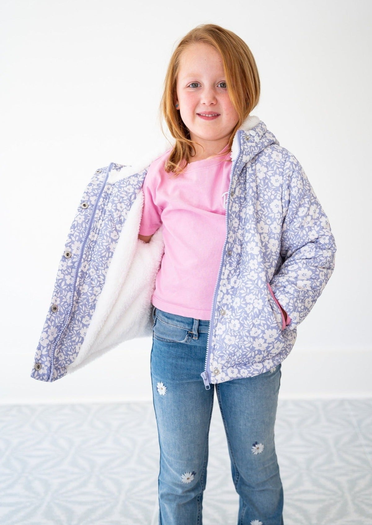 Periwinkle Petals Winter Jacket