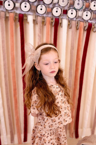 Belle Organza Fringe Headband - White