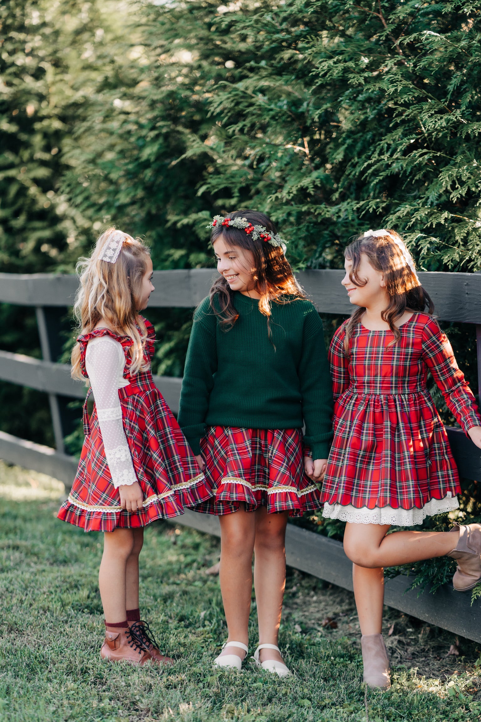 Christmas Tartan Skirted Romper Pinafore