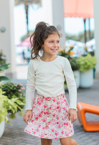Prairie Rose Denim Skort