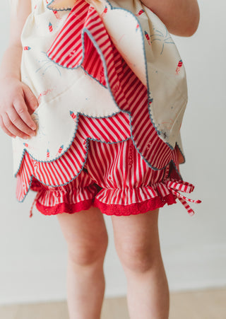 *PREORDER* Scallop Tunic Set - Red, White, and Boom