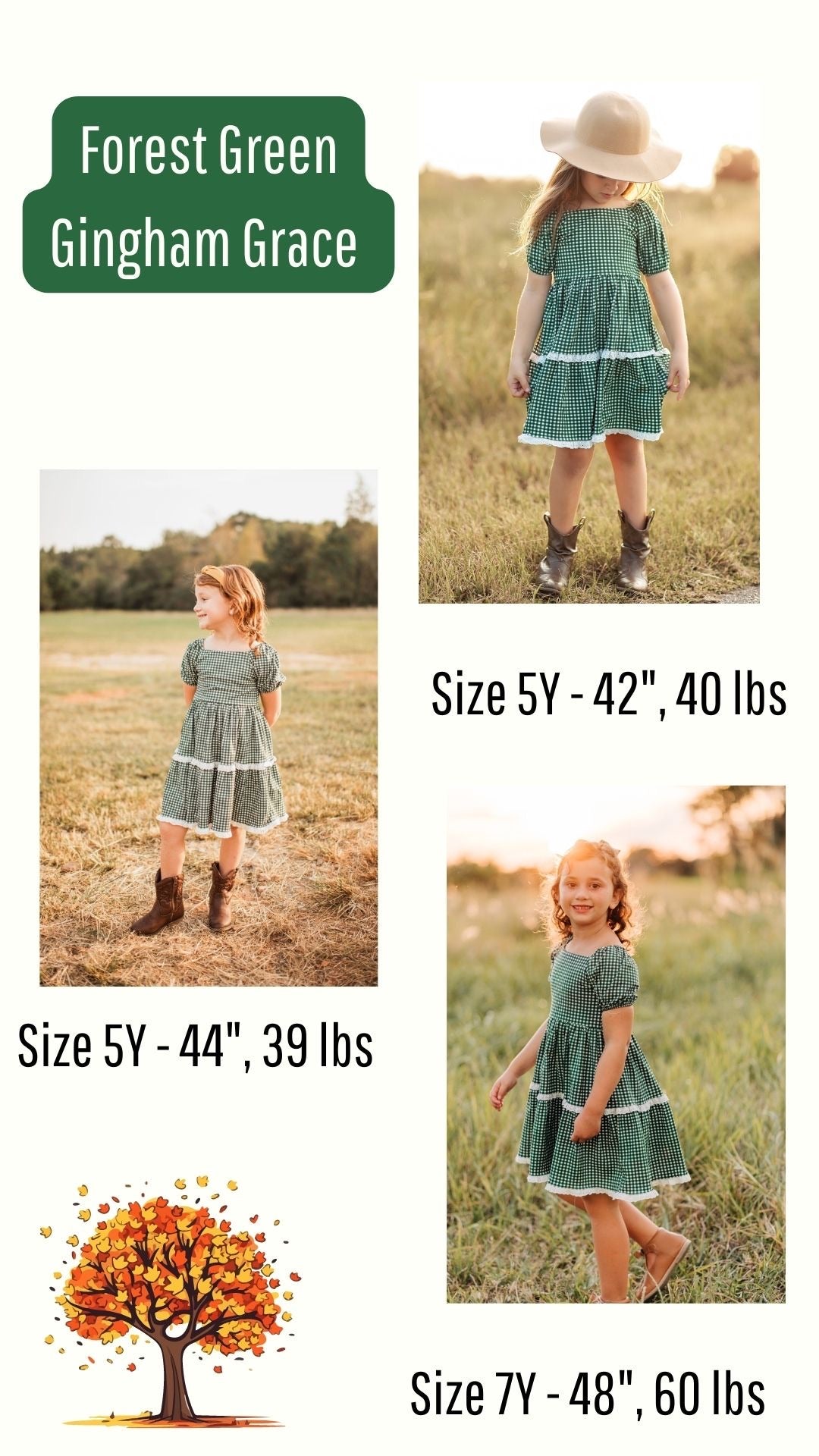 Forest Green Gingham Grace Dress