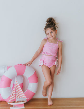 Paradise Pink Gingham High Waisted Bikini
