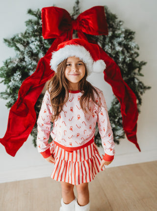 Peppermint Parade Sweatshirt and Skort Set