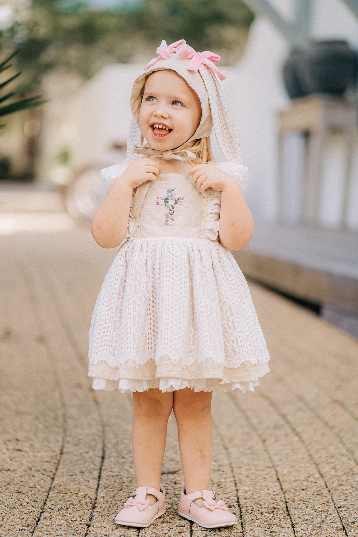 Pink Bow Bonnet