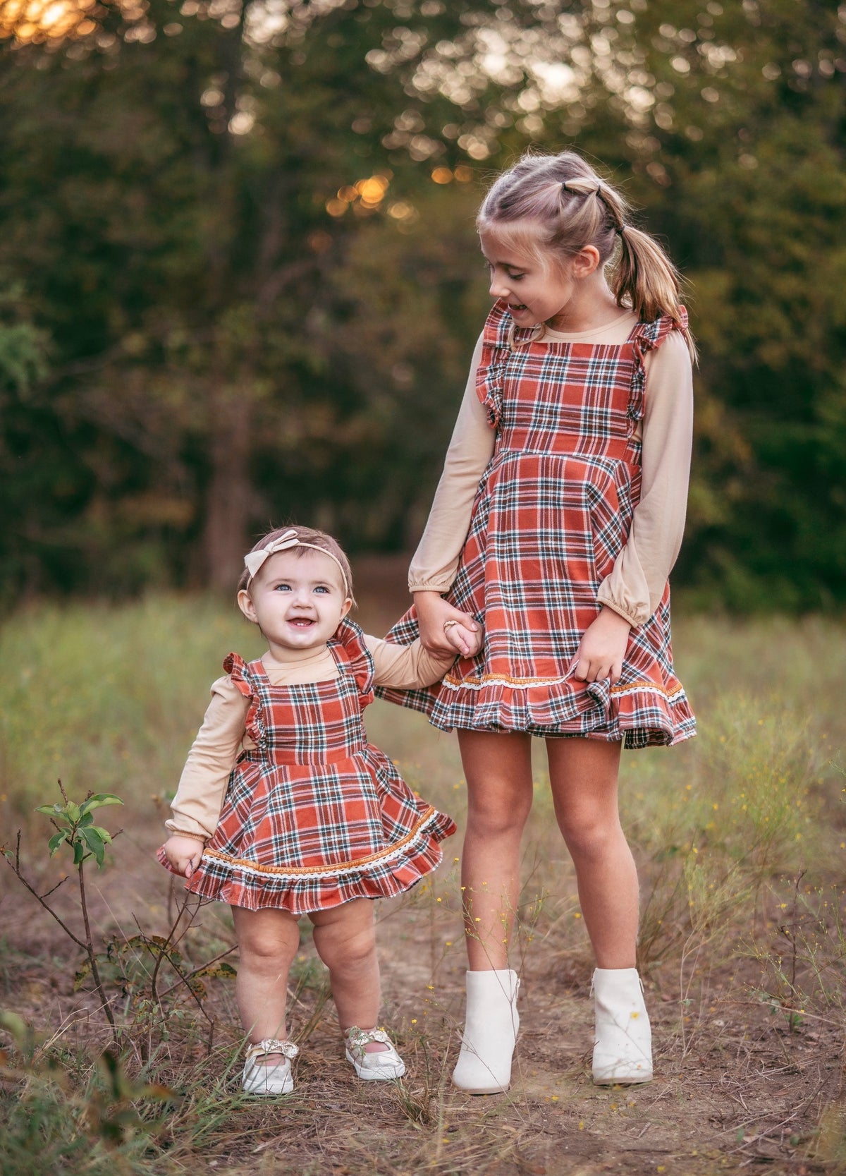 Turkey Day Tartan Pinafore