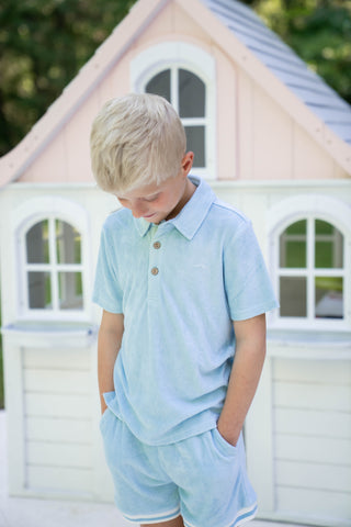 Lanier Bamboo Terry Set - Blue