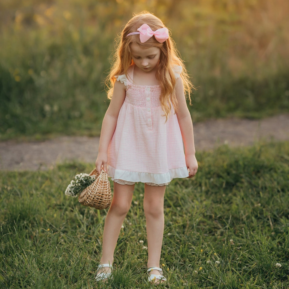 Pink Gingham Tunic and Bloomer Set