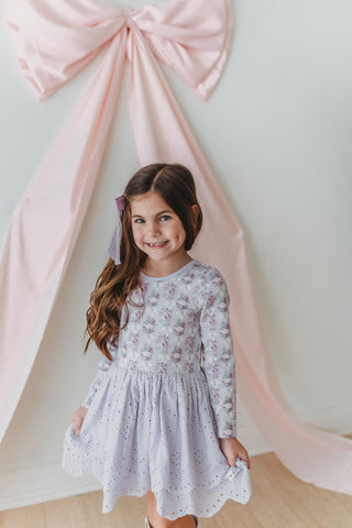 Sweetheart Lilac Dress and Bloomer Set
