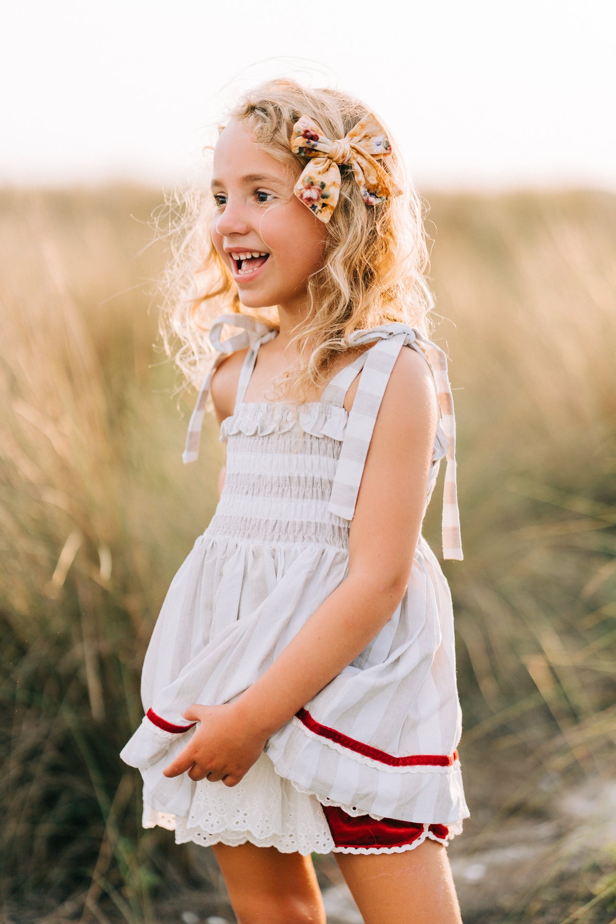 Wheat Stripe Tunic Set