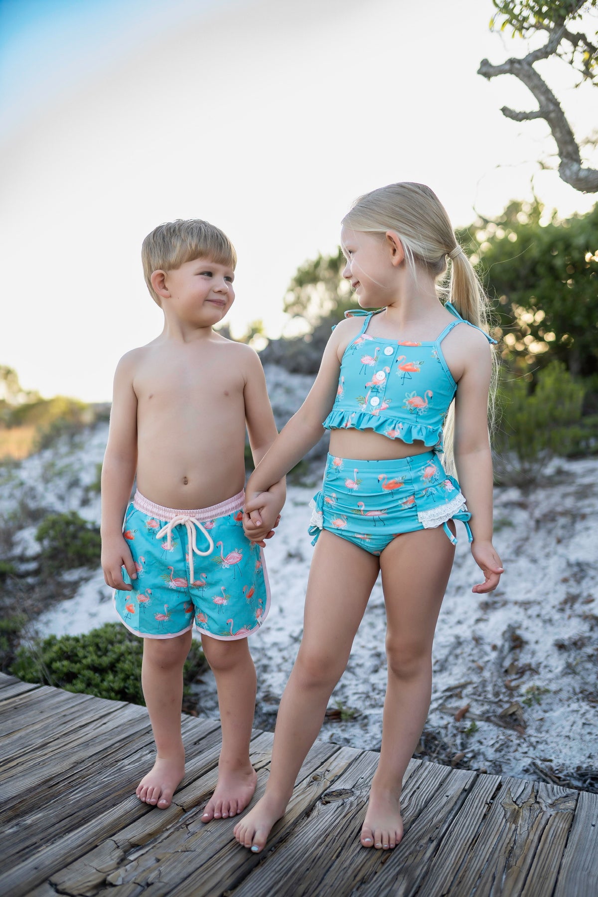 Fanciful Flamingo High Waisted Bikini