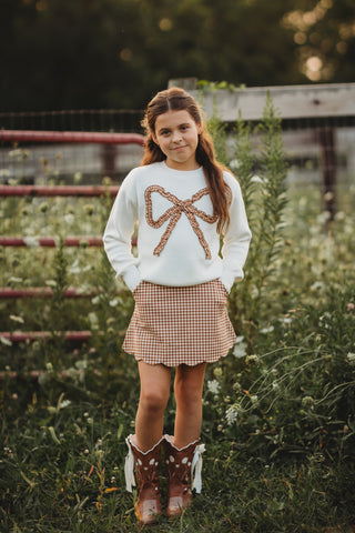 Cinnamon Gingham Athletic Set