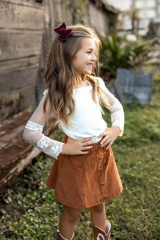 Corduroy Skort ~ Caramel