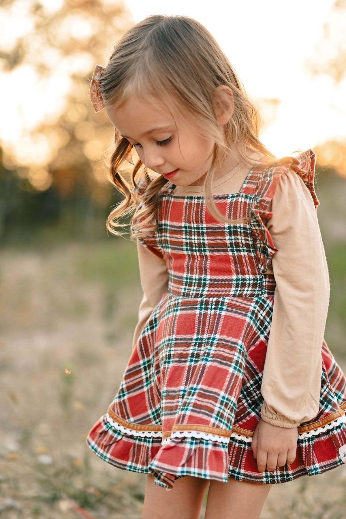 Turkey Day Tartan Skirted Romper