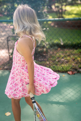 Scallop Athleisure Dress ~ Bow Blossom