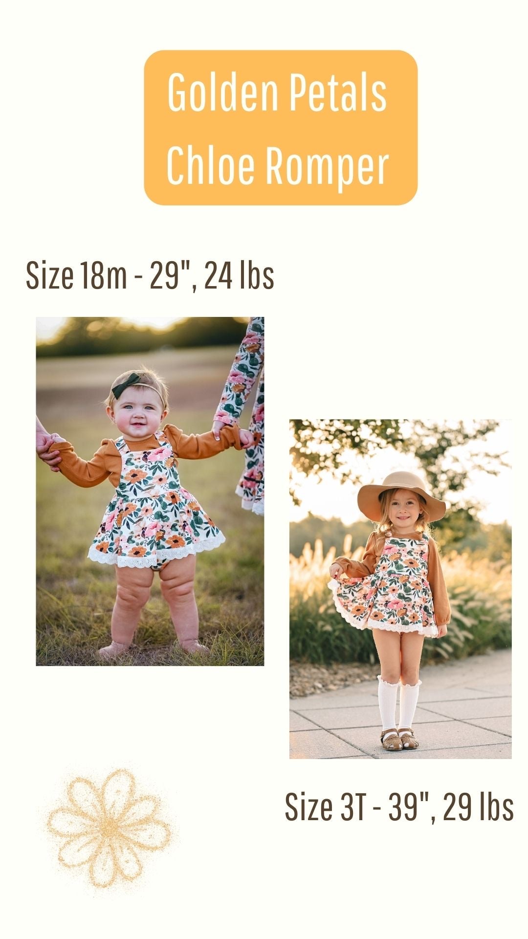 Golden Petals Skirted Romper