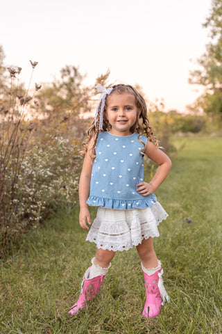 Candyland Denim Dolly Top
