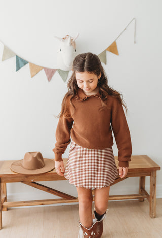 Cinnamon Gingham Athletic Set