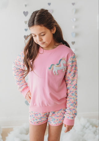 unicorn outfit for girls with sequin sparkles