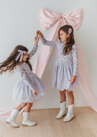 Sweetheart Lilac Dress and Bloomer Set