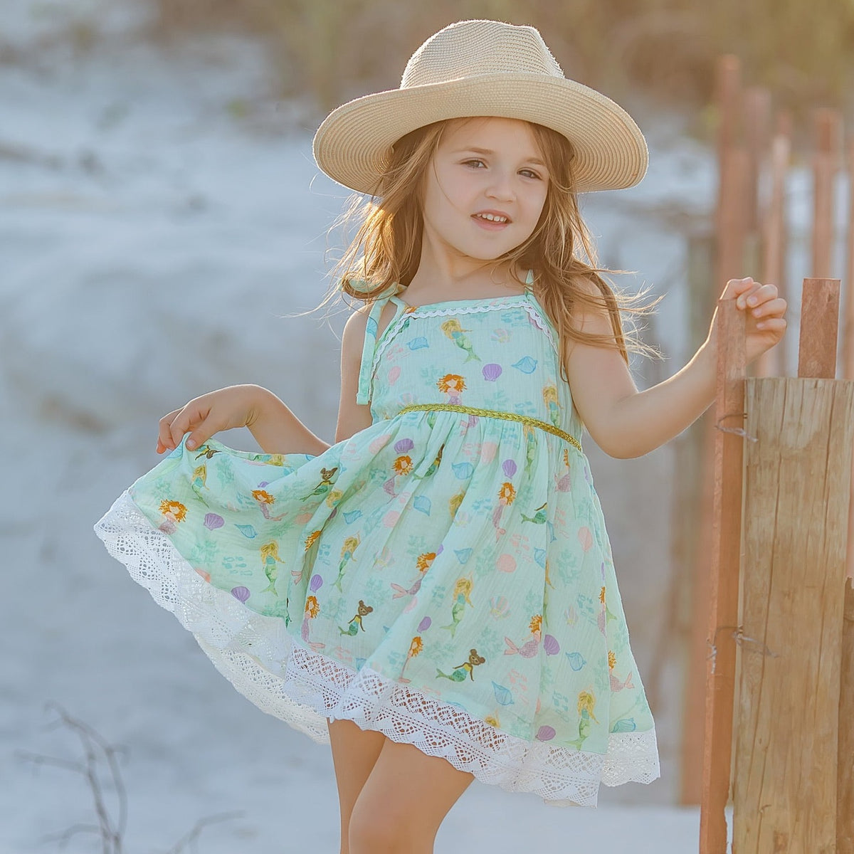 Enchanted Mermaid Gauze Tunic Set