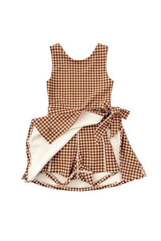 Cinnamon Gingham Athletic Dress