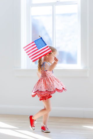 Scallop Tunic Set - Pink Patriot Pop