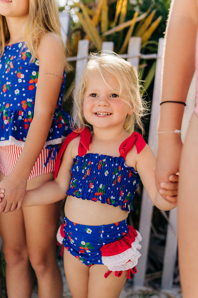 Strawberry Stars Smocked Bikini