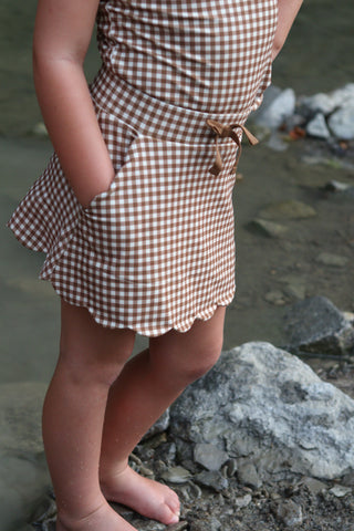Cinnamon Gingham Athletic Set