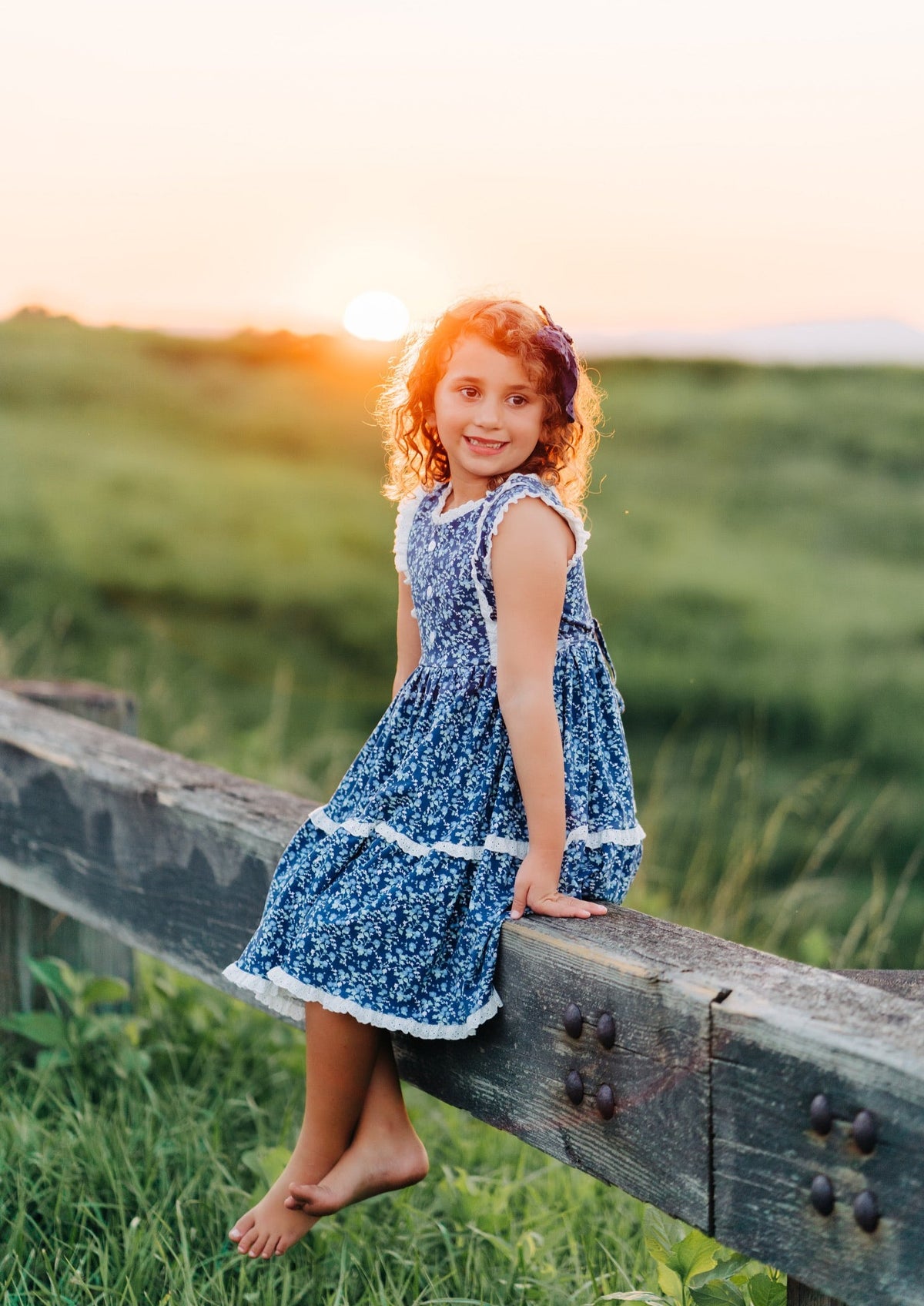 Midnight Blues Zoey Dress and Bloomer Set