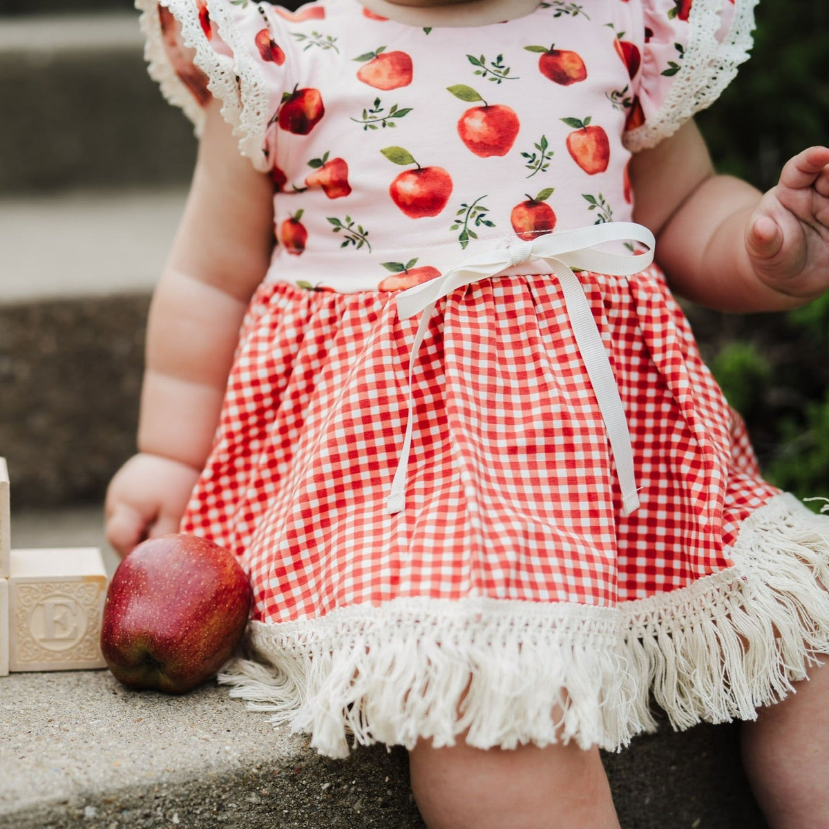 Vintage Apple Skirted Romper