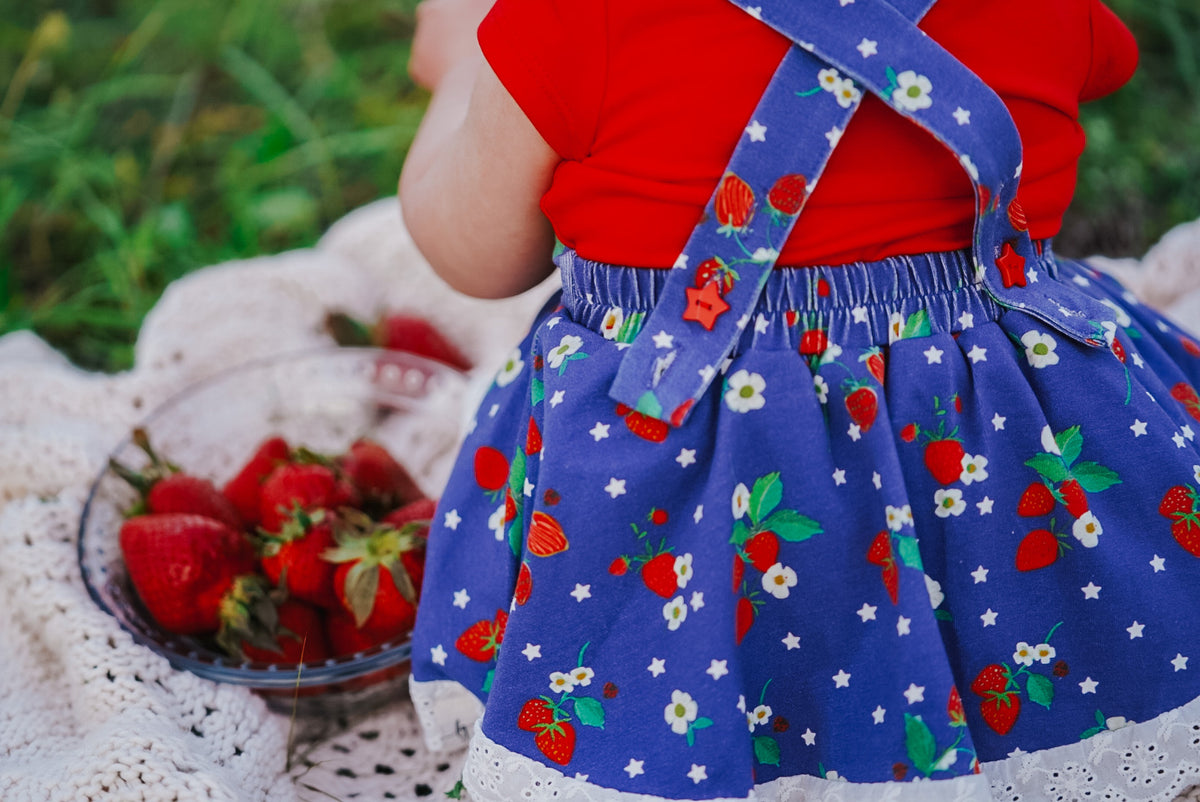 Strawberry Stars Skirted Romper