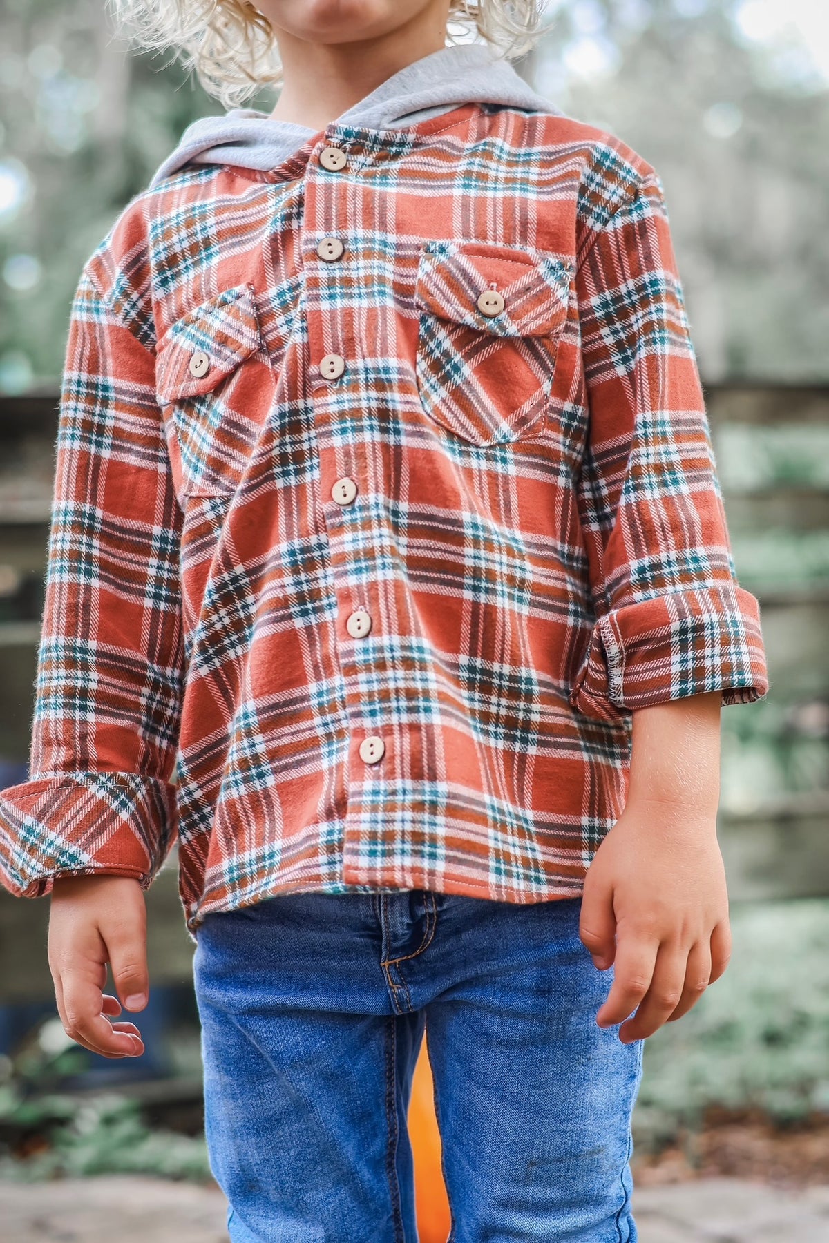 Turkey Day Tartan Button-Up Hoodie