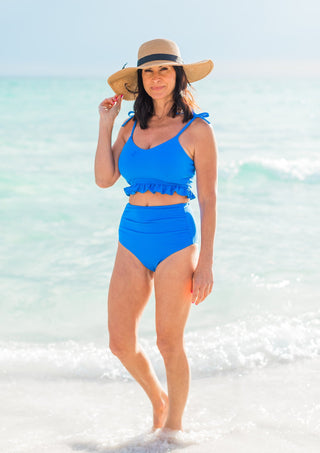 Women's Ribbed Bikini ~ Brilliant Blue