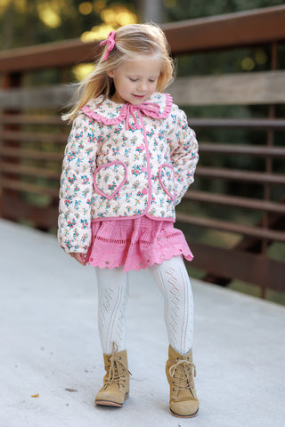 Fancy Knit Tights ~ Ivory
