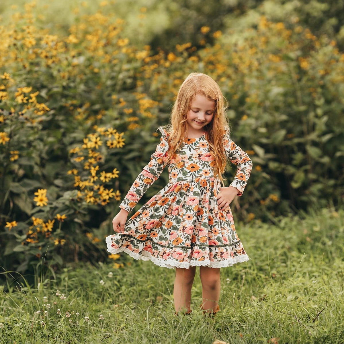 Golden Petals Claire Dress