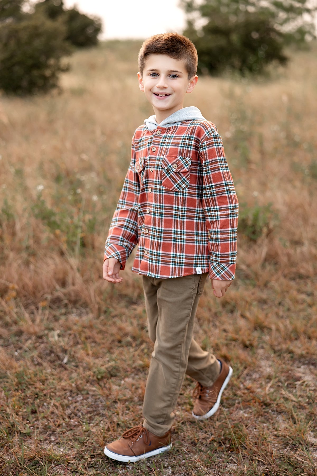 Turkey Day Tartan Button-Up Hoodie