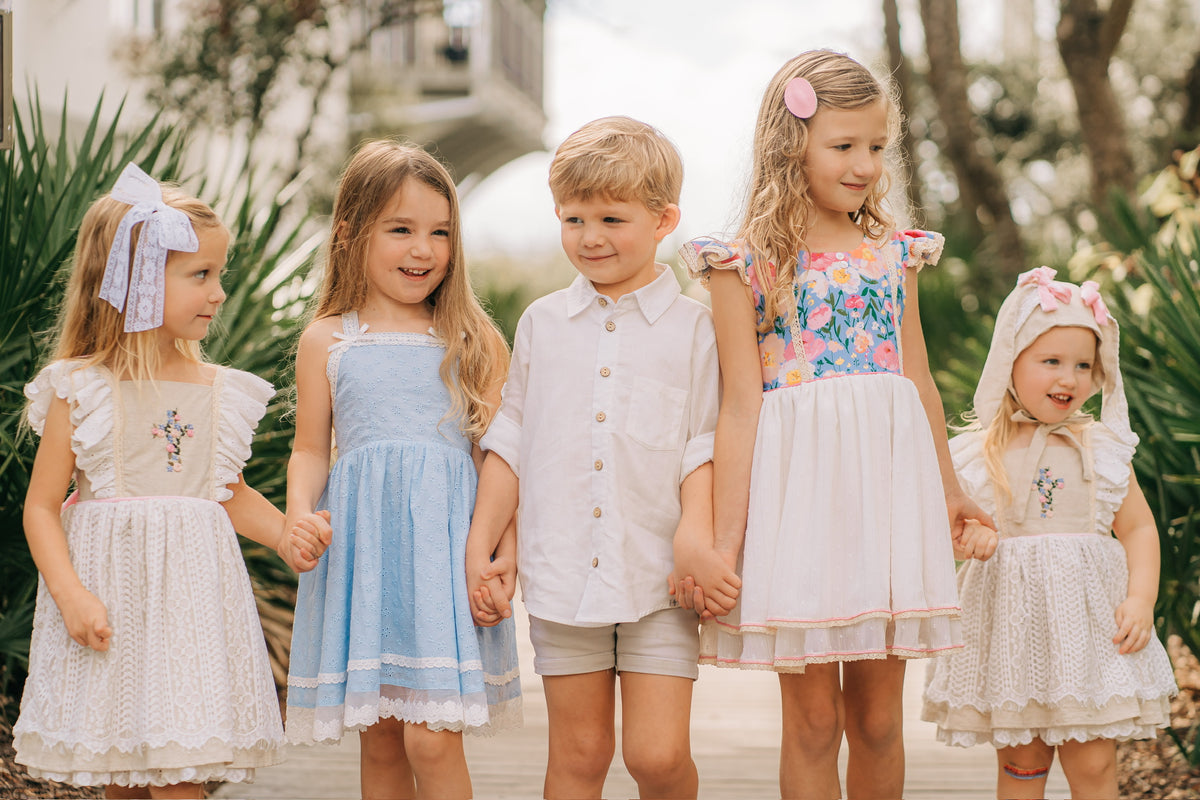 Sky Breeze Eyelet Dress and Bloomer Set