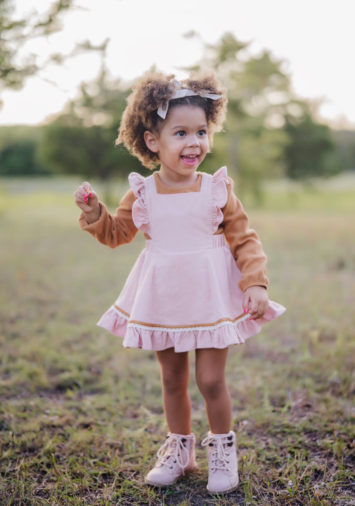 Autumn Rose Corduroy Skirted Romper