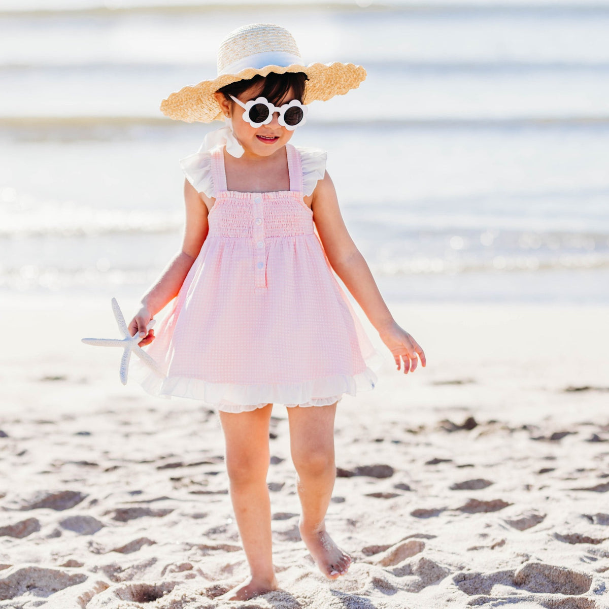 Pink Gingham Tunic and Bloomer Set