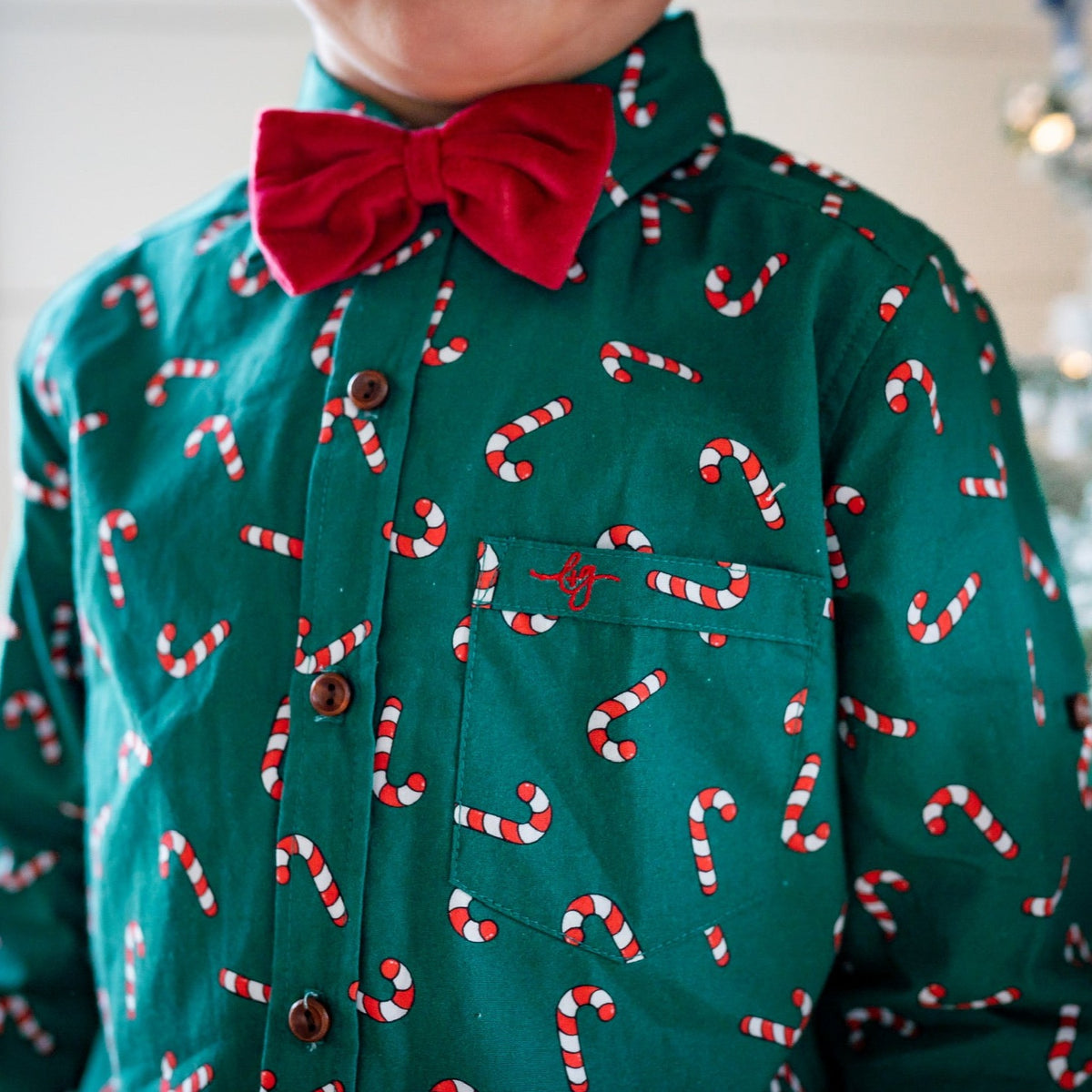 *PREORDER* Peppermint Candy Shirt and Red Bow Tie Set