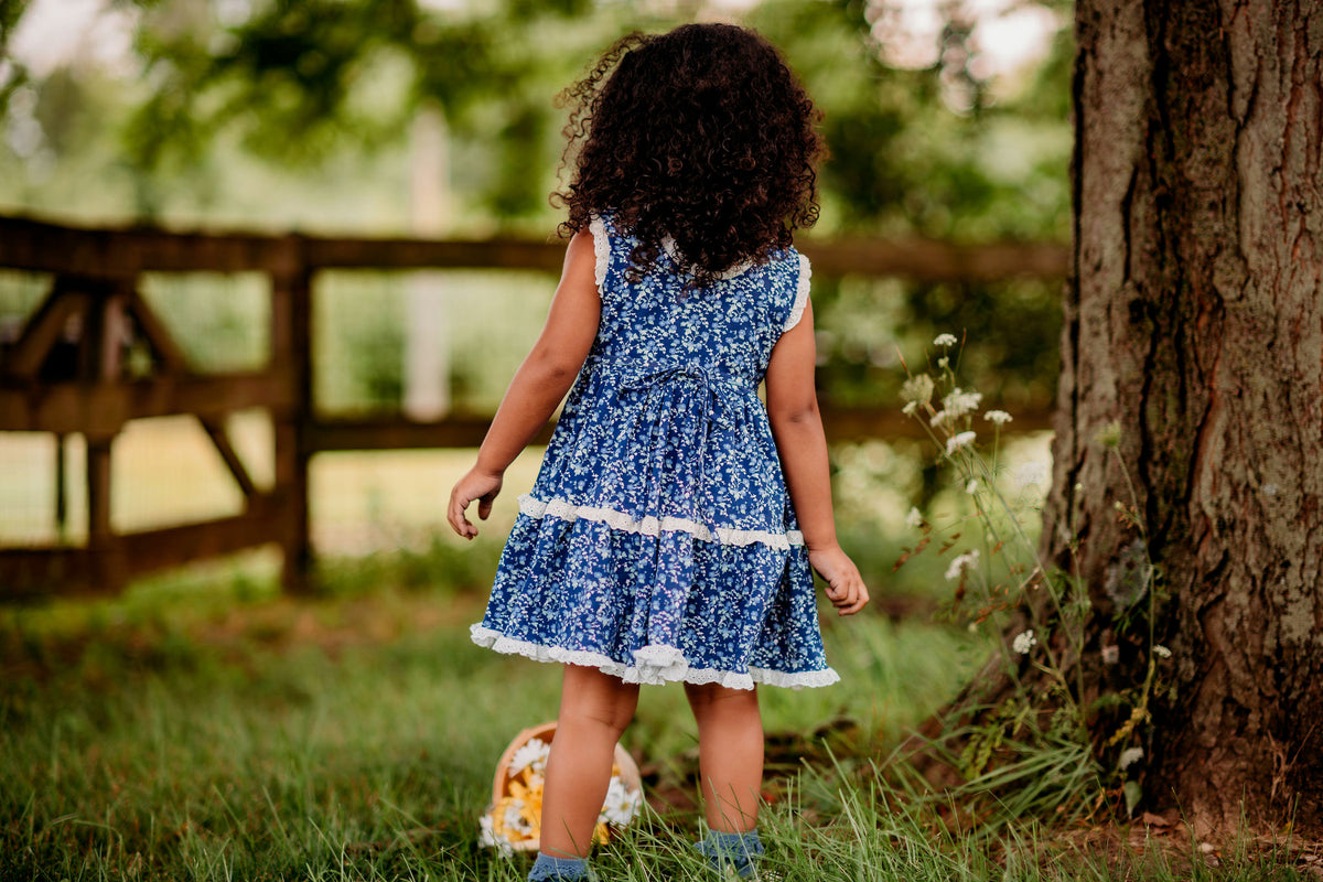 Midnight Blues Zoey Dress and Bloomer Set