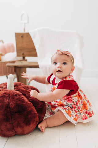 Saffron Blooms Skirted Romper Set